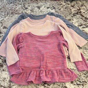 Four shirts Cat & Jack. 3 peplum one knot front. 4T